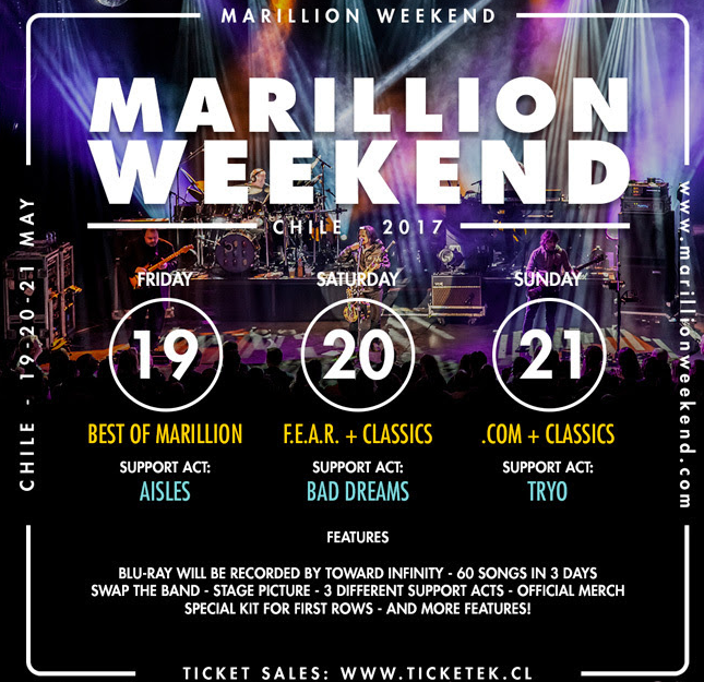 Marillion Weekend Revisa el repertorio de los shows y teloneros