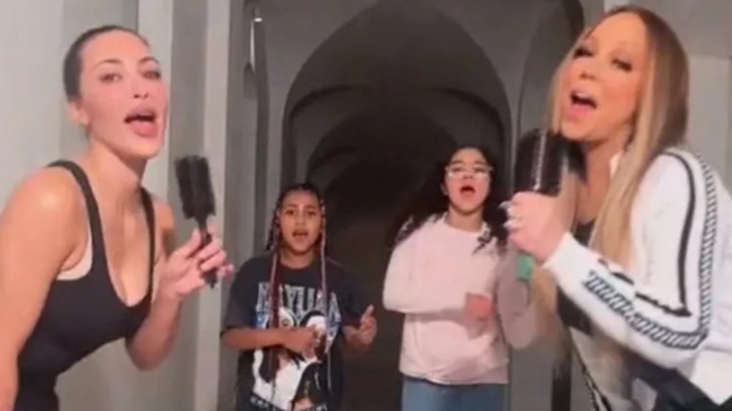 Kim Kardashian Y Mariah Carey Graban Divertido Tiktok Junto A Sus Hijas