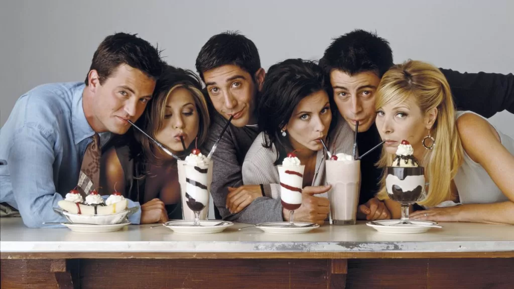 Friends Matthew Perry Jennifer Aniston Courtey Cox Lisa Kudrow Matt LeBlanc David Schwimmer