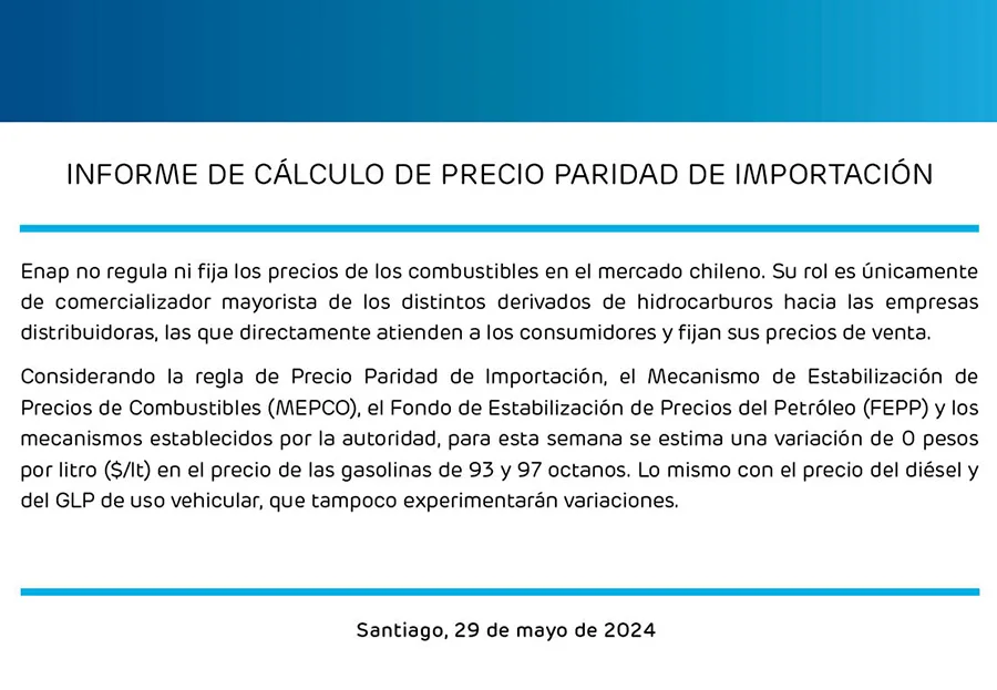 ENAP Informe Semanal 29 De Mayo 2024