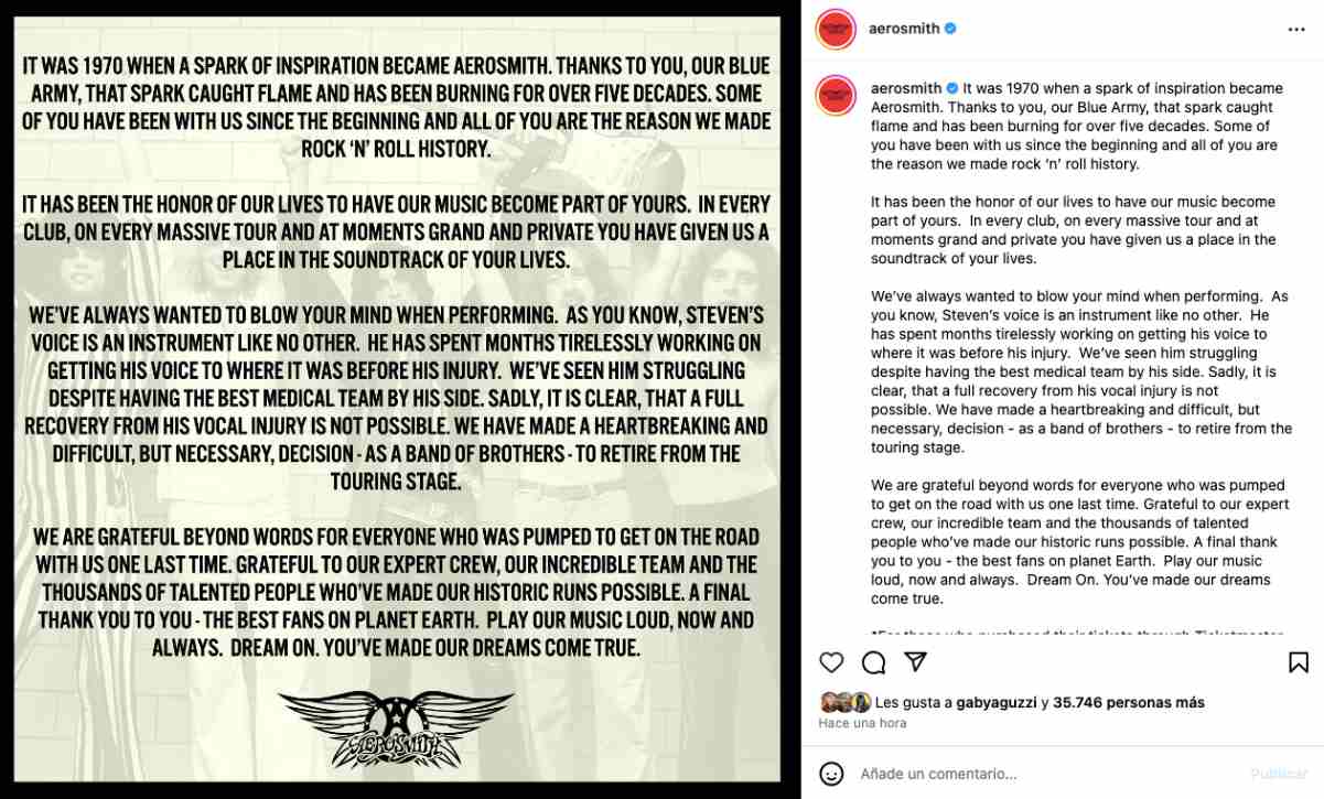 Aerosmith Instagram