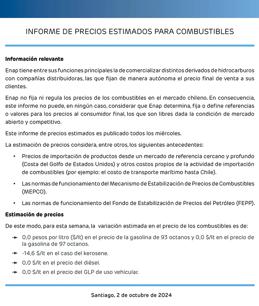 ENAP Informe Semanal 2 De Octubre 2024