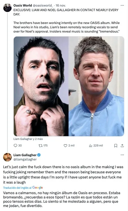 Liam Gallagher Twitter