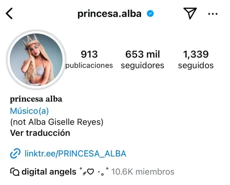 Instagram Princesa Alba